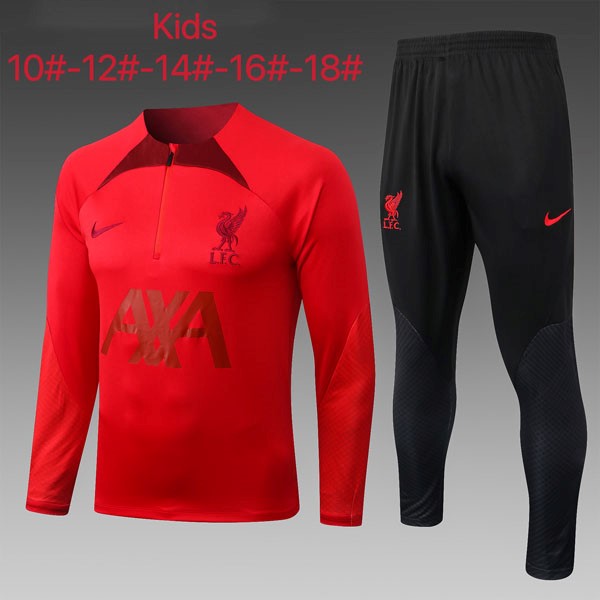 Kinder Trainings-Sweatshirt Liverpool 2023 Rote Schwarz